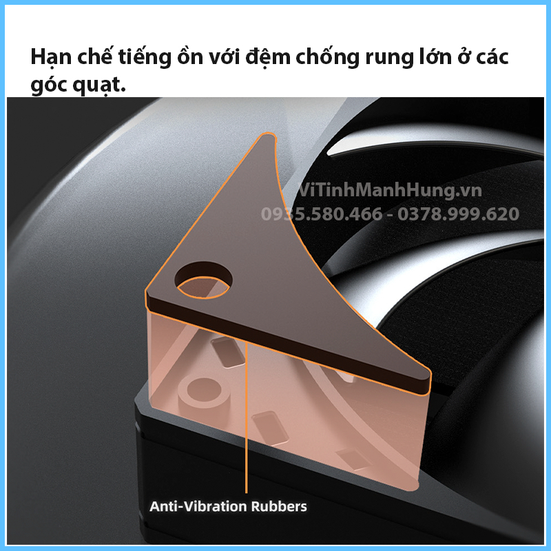 Quạt ID-Cooling AF-125, 12cm, 2000rpm, 78.2CFM, 4 pin PWM.