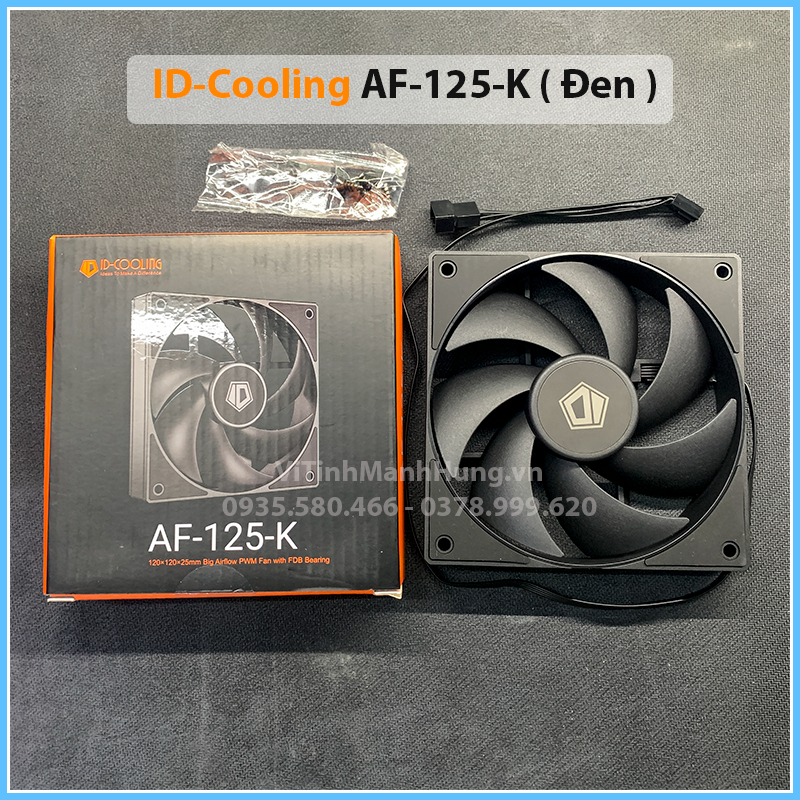 Quạt ID-Cooling AF-125, 12cm, 2000rpm, 78.2CFM, 4 pin PWM.