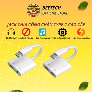 Jack chuyển đổi chân Type C Sạc Nhanh 67w, giắc chia cổng vừa sạc vừa đeo tai nghe hỗ trợ sạc nhanh PD - Beetech