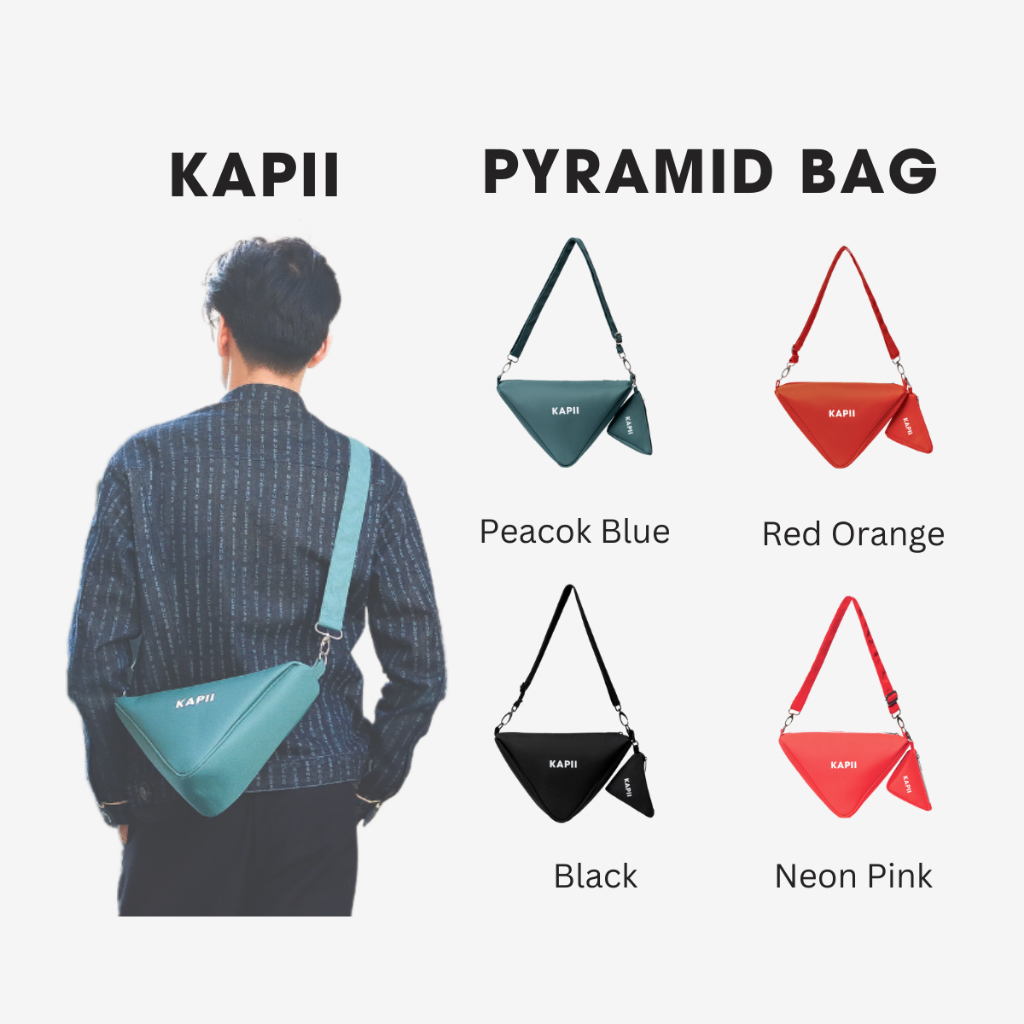 Túi đeo chéo nam nữ KAPII Pyramid Bag - Peacok Blue