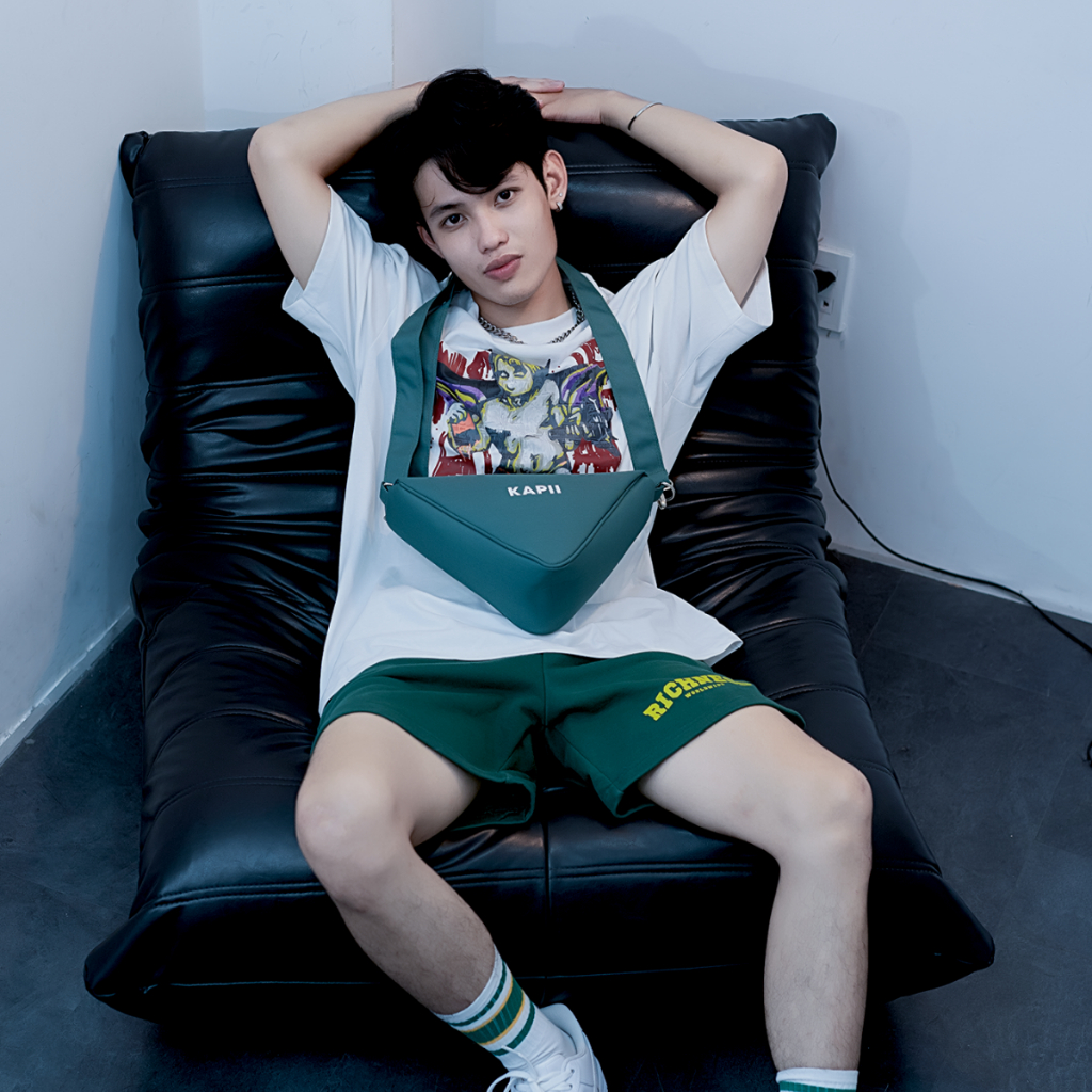 Túi đeo chéo nam nữ KAPII Pyramid Bag - Peacok Blue