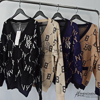 Áo khoác cardigan ny mlb logo dệt toàn thân - hàng quảng châu