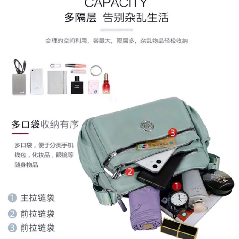 Túi đeo vai nữ vải dù chống thấm cao cấp rẻ đẹp