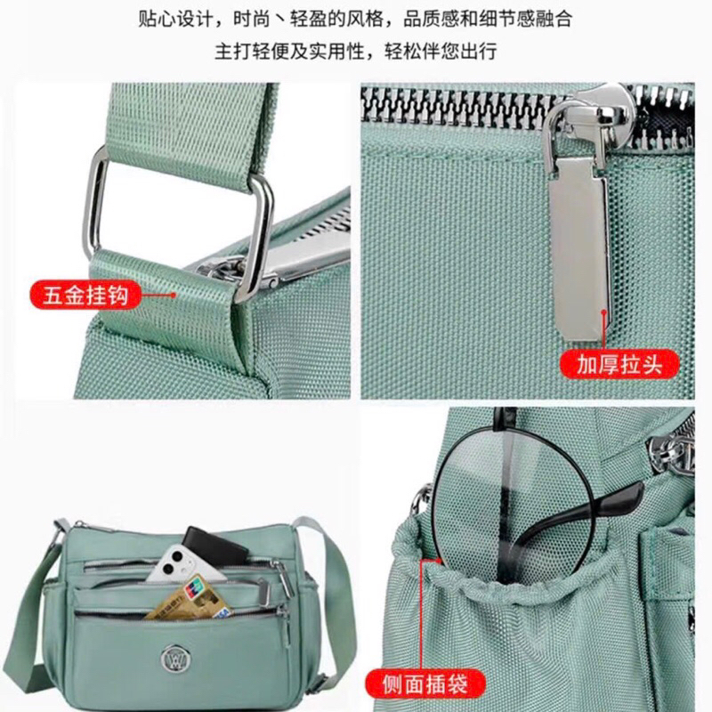 Túi đeo vai nữ vải dù chống thấm cao cấp rẻ đẹp