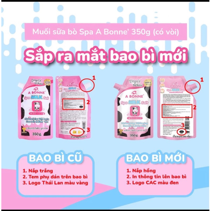 Muối tắm sữa bò tẩy tế bào chết A Bonne Spa Milk Salt Thái Lan 350gr