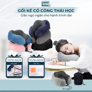 Gối Kê Cổ Công Thái Học Chữ U Chất Liệu Cao Su Non Cao Cấp Bạn Đồng Hành Văn Phòng, Du Lịch Bảo Hành 90 ngày OFFICE CHIL