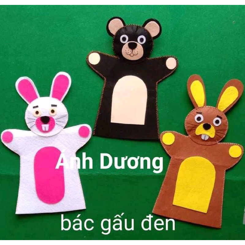 Rối tay truyện Bác gấu đen và 2 chú thỏ