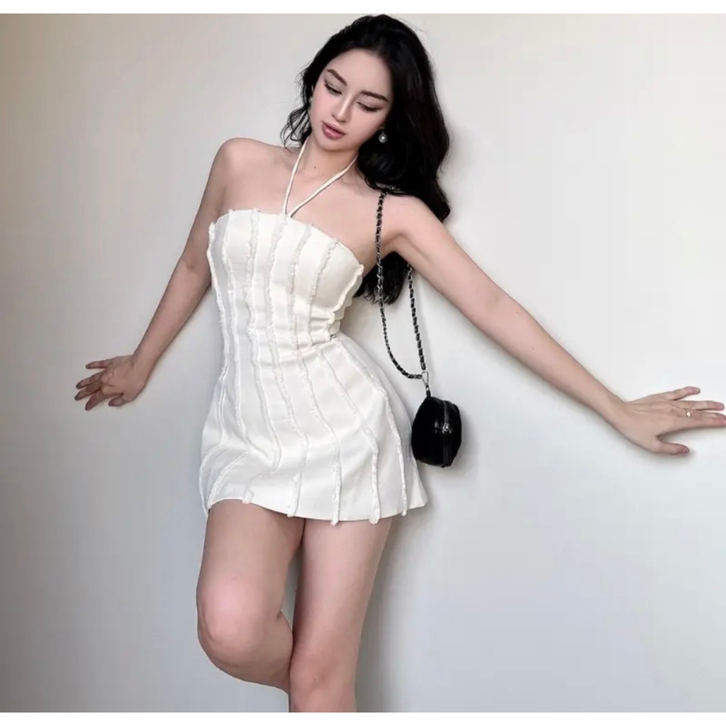 ( NEW ) Váy đầm chất dạ mỏng, Váy body hoạ tiết gân nổi cực sang chảnh / Cinado