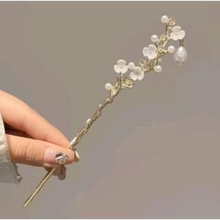 Trâm Cài Tóc Đính Hoa Trắng