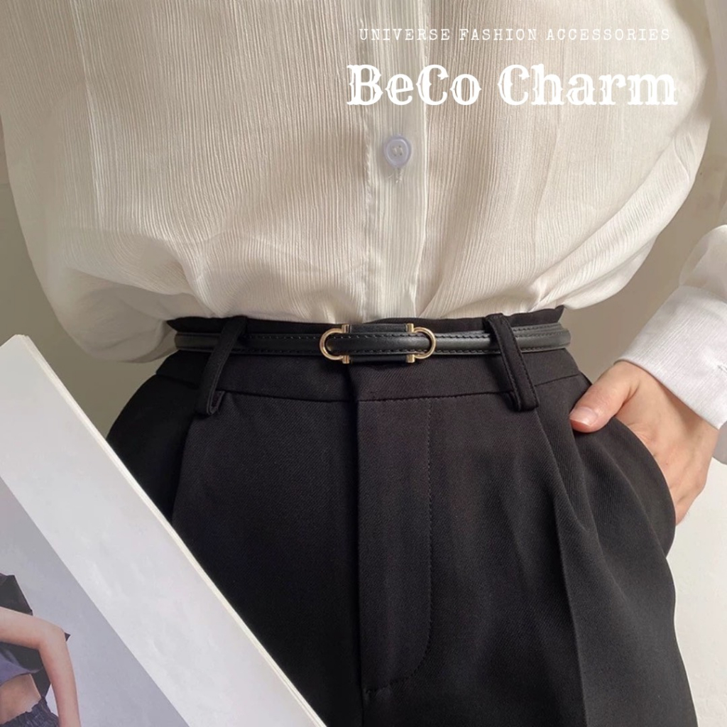 Thắt lưng da đai váy nữ bản nhỏ DV30 OMEGA dạng mảnh không lỗ  1cm phối blazer Belt dây nịt đai váy 