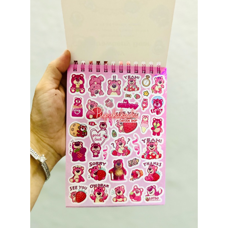 Sổ Dán Sticker 16 Trang Gấu Dâu LOTSO Siêu Xinh Cho Bé