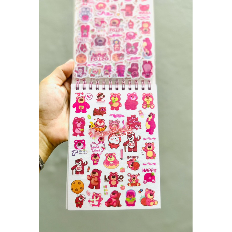 Sổ Dán Sticker 16 Trang Gấu Dâu LOTSO Siêu Xinh Cho Bé