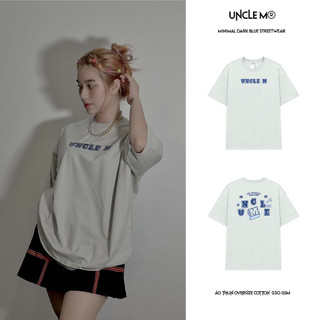 Áo thun oversize uncle m cotton nam nữ có thêu tay old school tee
