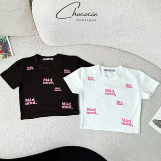 Áo thun croptop MADMIND 2 màu đen trắng cực xinh Áo croptop ôm dáng in chữ MADMIND hottrend