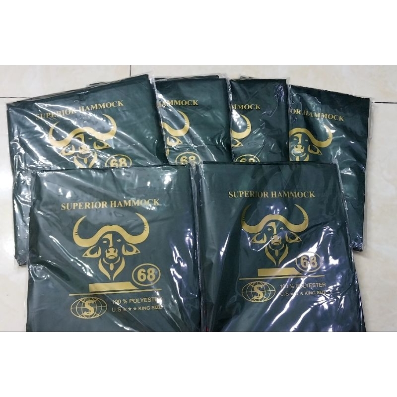 Võng dù 2 lớp  Trâu Vàng 1m4×2m2 Tặng 4m dây dù