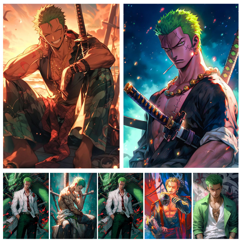 Poster Phim Hoạt Hình One Piece Dán Nhân Vật Roronoa Zoro Tường Trang Trí MS: 441