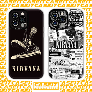 Ốp lưng iphone cạnh vuông Caseit Nirvana Rock Band collage aesthetic 8/8plus/x/xs/11/12/13/14/pro/max/plus/promax