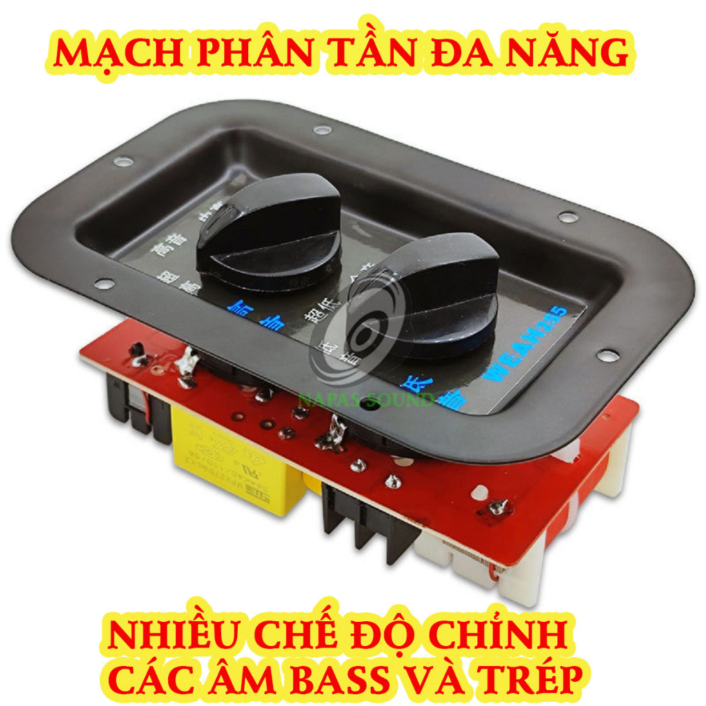 MẠCH PHÂN TẦN 2 ĐƯỜNG TIẾNG ĐA NĂNG WEAH255 - GIÁ 1 CÁI - CHO LOA XÁCH TAY, LOA KÉO, LOA GIA ĐÌNH - PHÂN TẦN BASS TRÉP