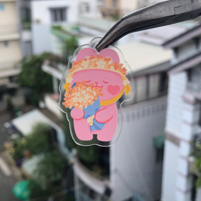 Móc khoá Thỏ ôm hoa