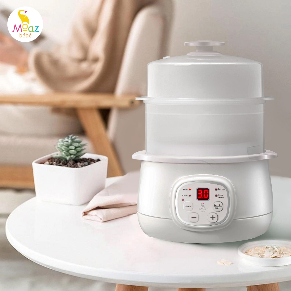 Nồi nấu chậm Moaz BéBé MB-060, Dung tích 1 lít, nấu cháo cho bé, chưng yến, hầm chè - Chính hãng