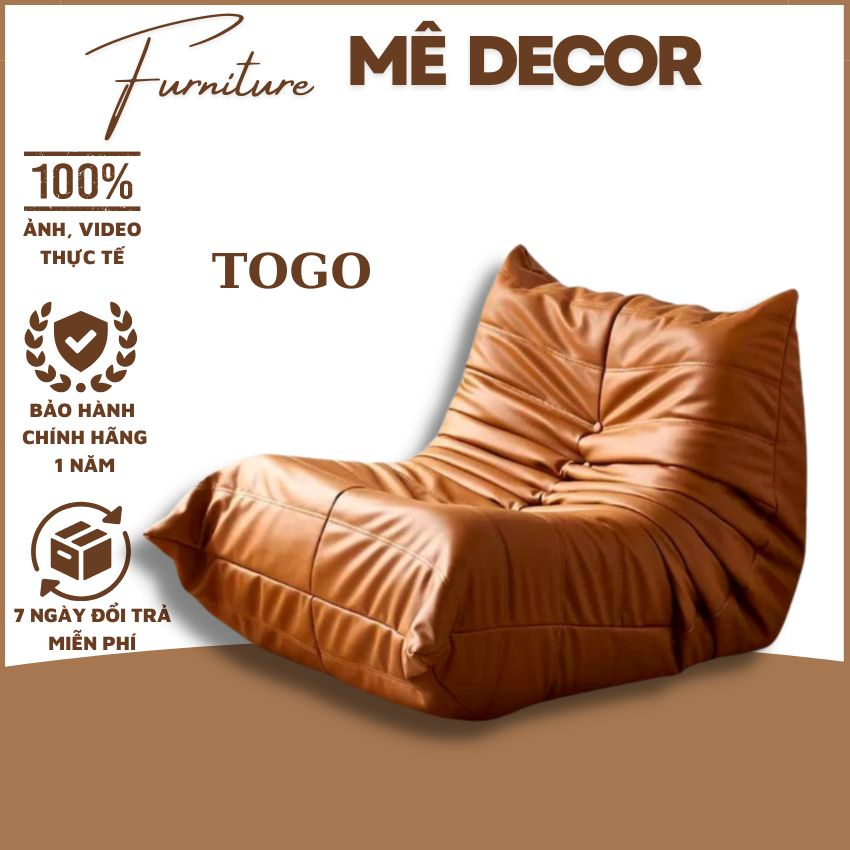 Ghế Sofa Thư Giãn, Ghế TOGO Lười Bọc Da Microfiber Cao Cấp, Decor Phòng Khách Hiện Đại Sang Trọng
