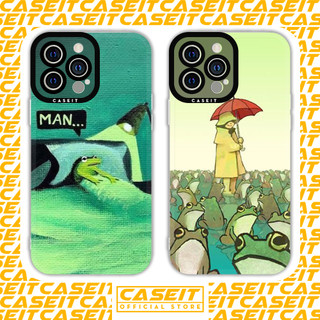 Ốp lưng iphone cạnh vuông Caseit sơn dầu ếch buồn sadboi aesthetic 8/8plus/x/xs/11/12/13/14/pro/max/plus/promax