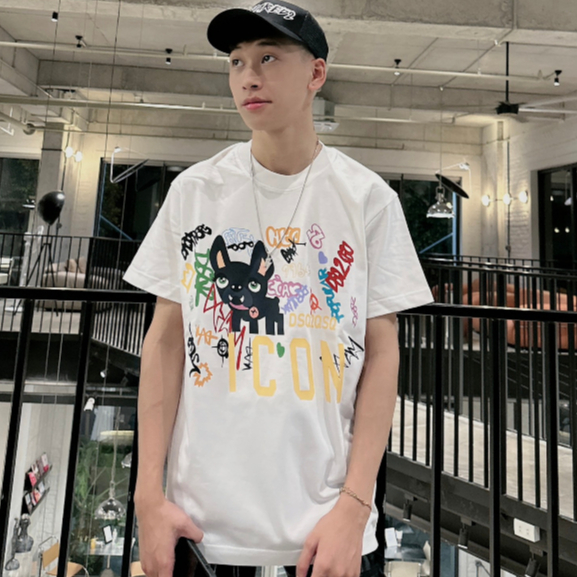 Áo Thun Nam DSQ 093 Thấm Hút Mồ Hôi Thời Trang Nam Hai màu Đen Trắng Chất Cotton 2 chiều