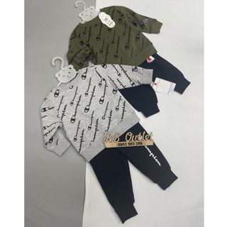 Bộ nỉ bông cotton cho bé trai - xuất dư xịn