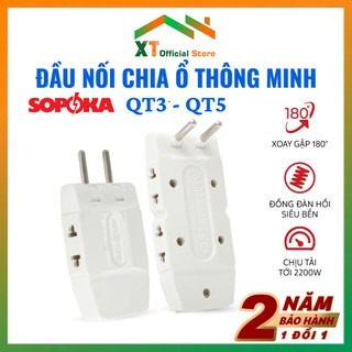 Phích Chia 3 Ổ Cắm,Ổ Chia Điện 3 Ổ,5 Ổ Thông Minh SOPOKA Gấp Gọn Xoay 180 Độ