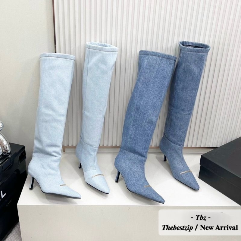 Boot denim Ale.xan.derW cao 6cm sẵn 2 màu hàng QC cao cấp fullbox | Hàng loại 1