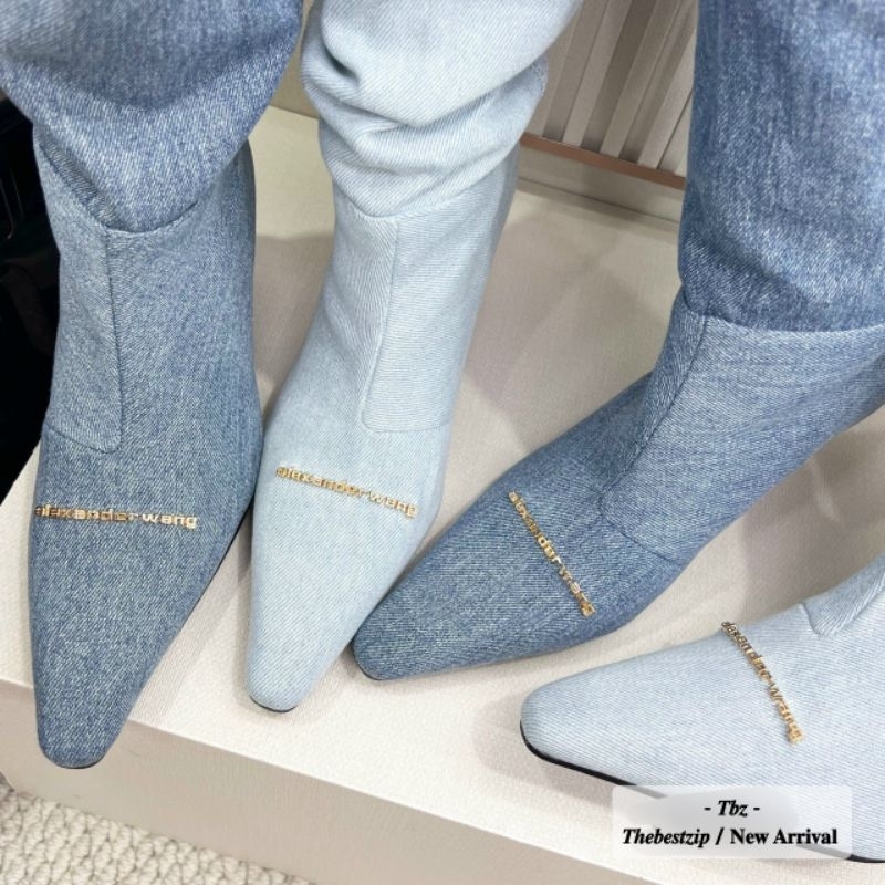 Boot denim Ale.xan.derW cao 6cm sẵn 2 màu hàng QC cao cấp fullbox | Hàng loại 1