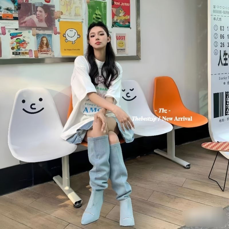 Boot denim Ale.xan.derW cao 6cm sẵn 2 màu hàng QC cao cấp fullbox | Hàng loại 1