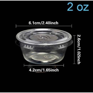 [100] Hũ sốt 2oz có nắp, 2oz , 2 oz , Hộp Nhựa Đựng Nước Chấm, Tương Ớt, Tương Cà, Nước Sốt, Gia Vị