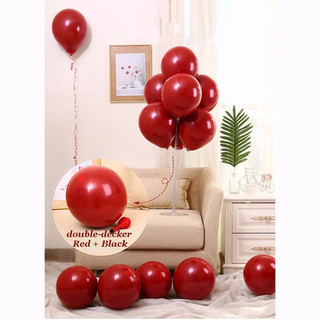 Set 10/30/50 Bóng Cao Su Đỏ Lựu ( Đỏ Lồng Đen)