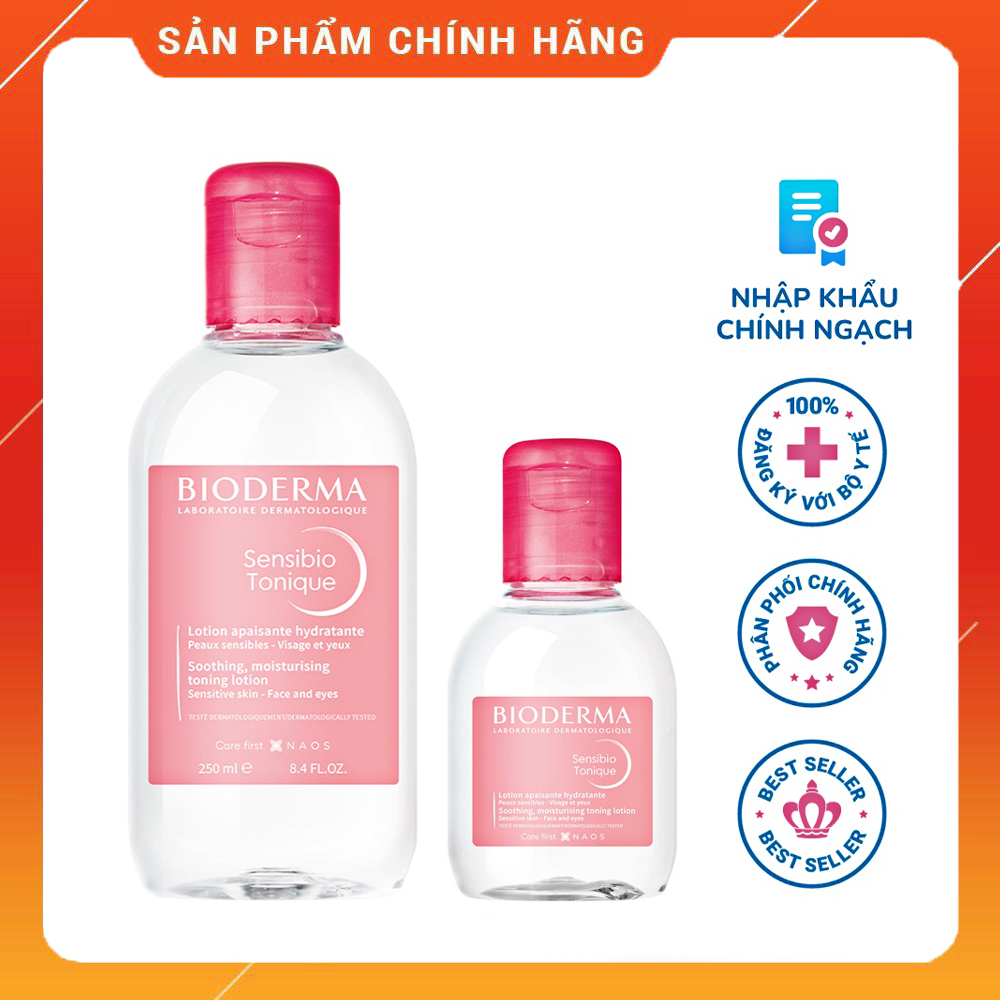 Dung dịch cân bằng dưỡng ẩm và làm dịu da Bioderma Sensibio Tonique 100ml/250ml Chính Hãng