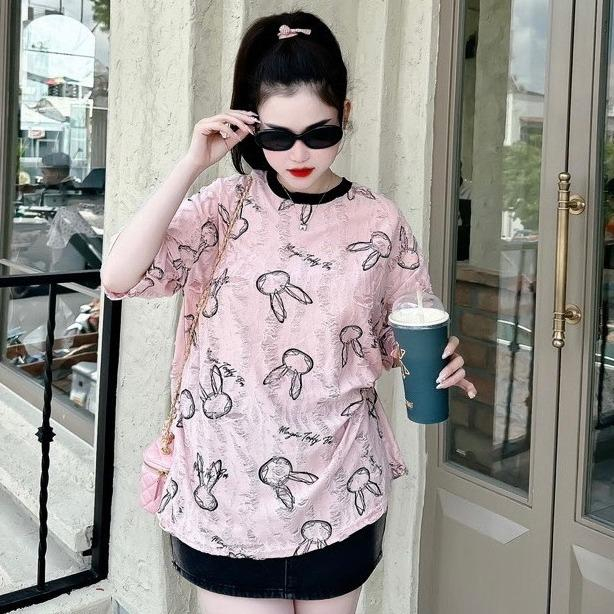 Áo thun Vải Xước - Chữ & Thỏ Vải Xước