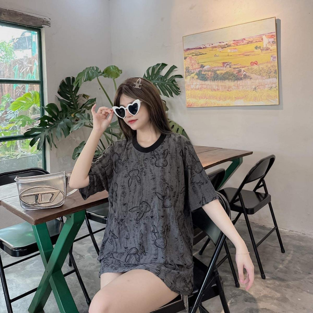 Áo thun Vải Xước - Chữ & Thỏ Vải Xước