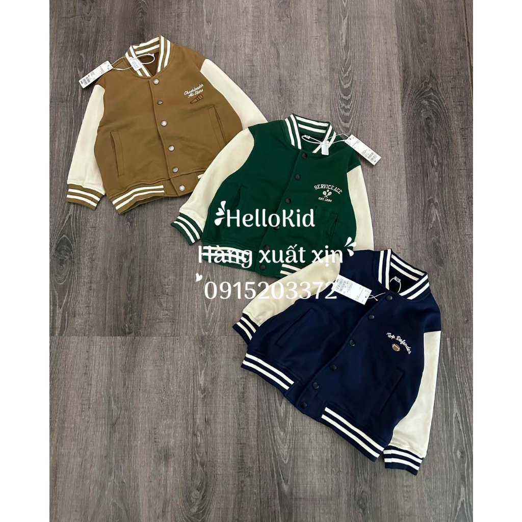 Áo khoác nỉ bomber u.ni cho bé
