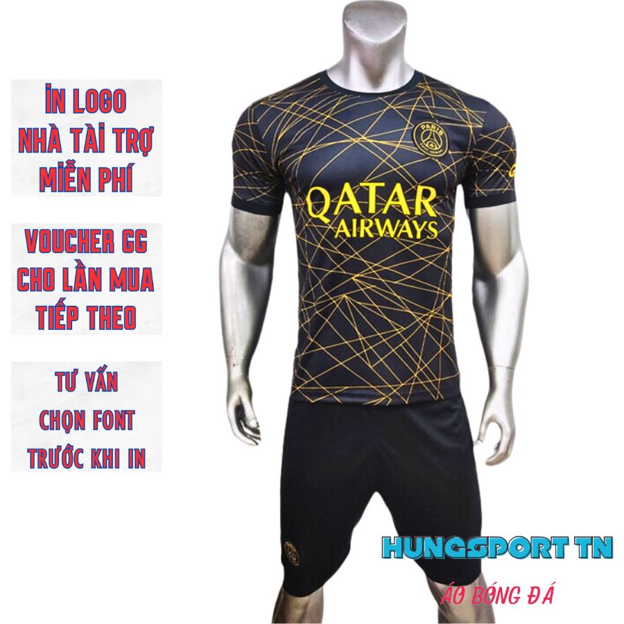 Quần áo bóng đá, đồ đá banh in tên, thun lạnh, PSG trắng hồng, in logo miễn phí HUNGSPORT TN