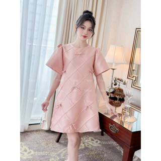  T-Mie | Đầm Bầu Taffta Đính Nơ Siêu Sang Dự Tiệc Đẹp ,MD4980-MD5128 