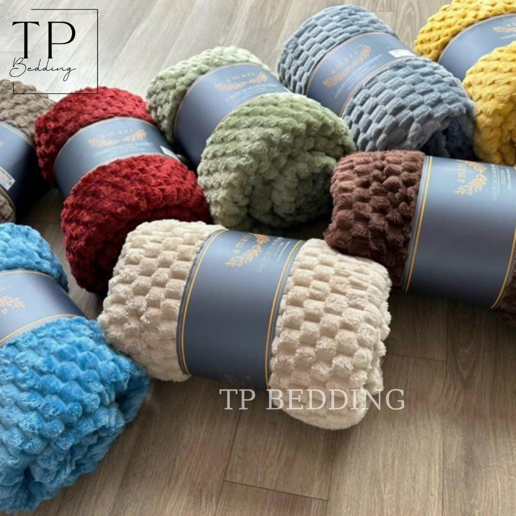 Chăn tuyết nhung lông thỏ AMARI LUXURY mền mịn siêu ấm nhập khẩu mỹ cao cấp, chăn lông thỏ dùng văn phòng cân nặng 1,5kg