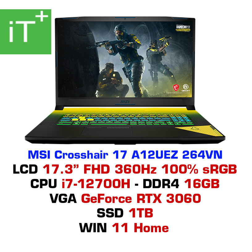 Laptop MSI Crosshair 17 A12UEZ 264VN (Core™ i7-12700H | 16GB | 1TB | RTX3060 6GB | 17.3 inch FHD | Win 11 | Multi-color