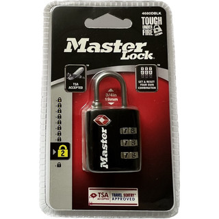 [Hỏa tốc HCM] Ổ khóa số TSA Master Lock 4680 (Đen, Nikel) - MSoft