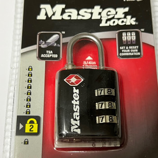 [Hỏa tốc HCM] Ổ khóa số TSA Master Lock 4680 (Đen, Nikel) - MSoft