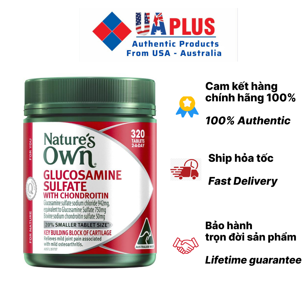 Bổ khớp hàng Úc Nature's Own Glucosamine Sulfate & Chondroitin for Joint Health 320 Tablets