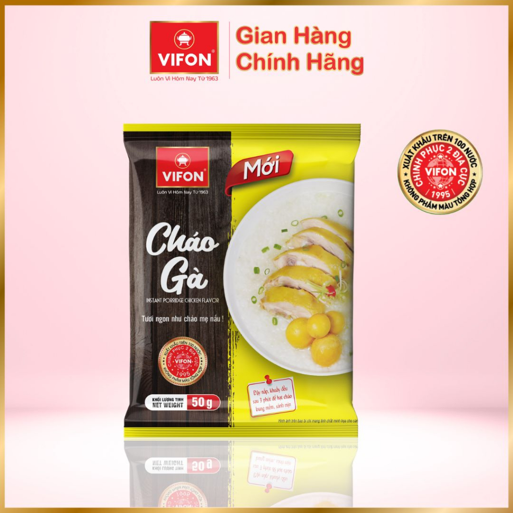 Thùng 50 gói Cháo Thịt Bằm/Gà/Cá VIFON 50gr / Gói