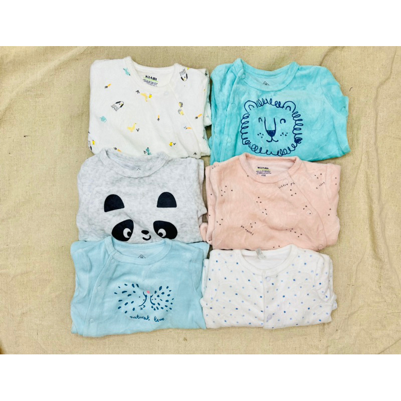 Body sleep liền tất nỉ nhung hiệu Kiabi, Tex cho bé trai bé gái size 6m