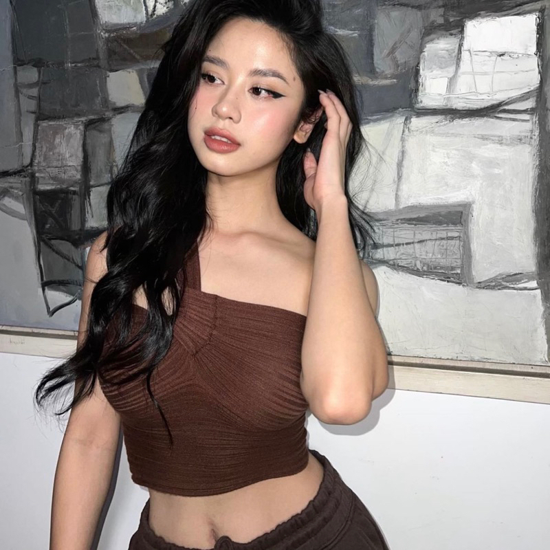 Áo cúp ngực dây xéo dáng croptop sexy NALA Studio