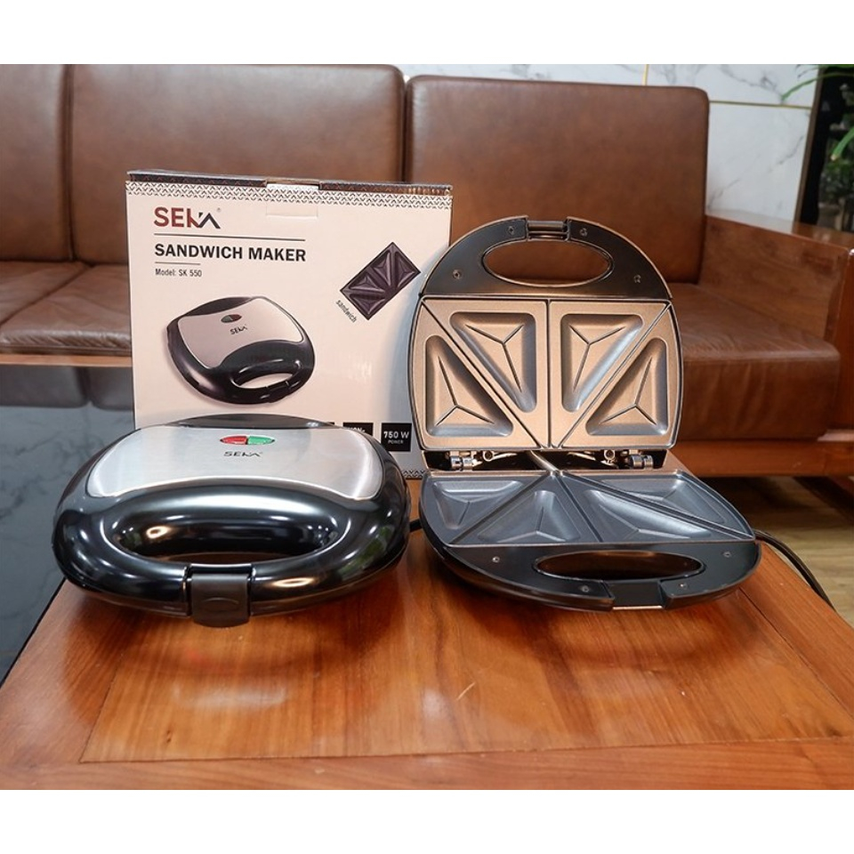 Máy nướng bánh mỳ sandwich SEKA SK-550, máy kẹp nướng bánh mỳ nóng nhanh chín đều, chống dính tốt Sunrise Digital