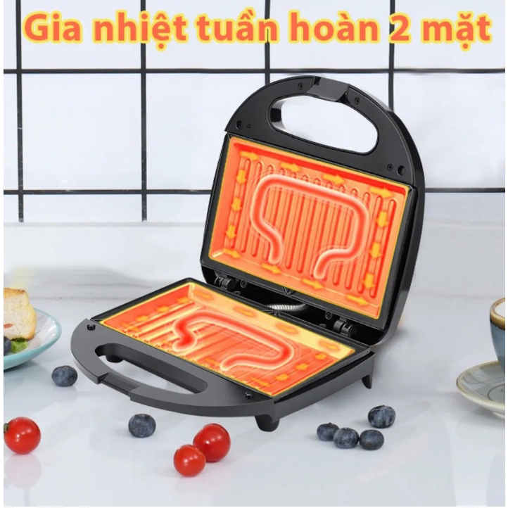 Máy nướng bánh mỳ sandwich SEKA SK-550, máy kẹp nướng bánh mỳ nóng nhanh chín đều, chống dính tốt Sunrise Digital